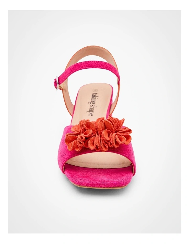 3D Flower Block Heeled Sandal in Multi image 3