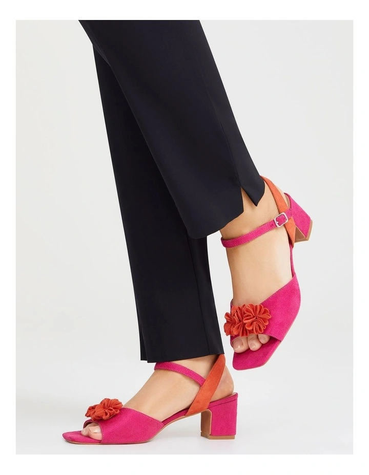 3D Flower Block Heeled Sandal in Multi image 4