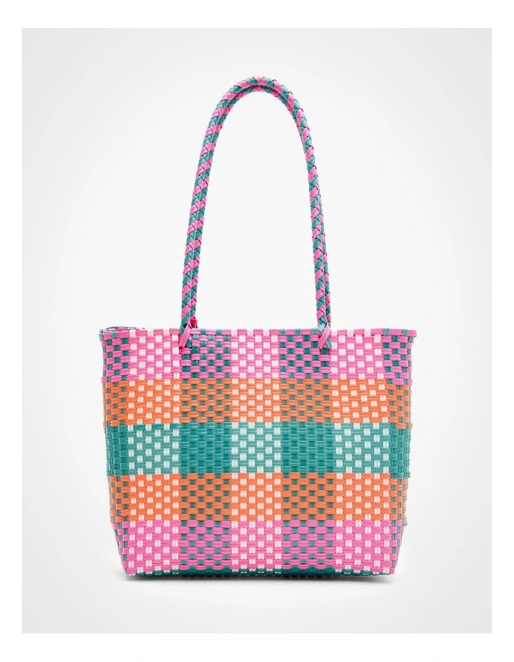 Basket Weave Tote Bag in Multi image 2