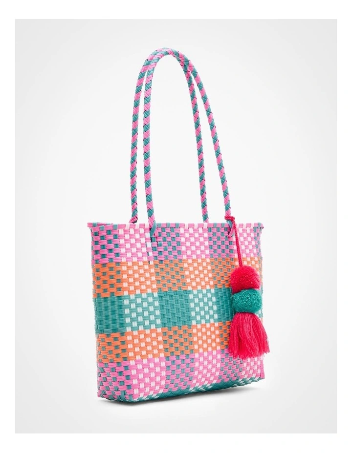 Basket Weave Tote Bag in Multi image 3
