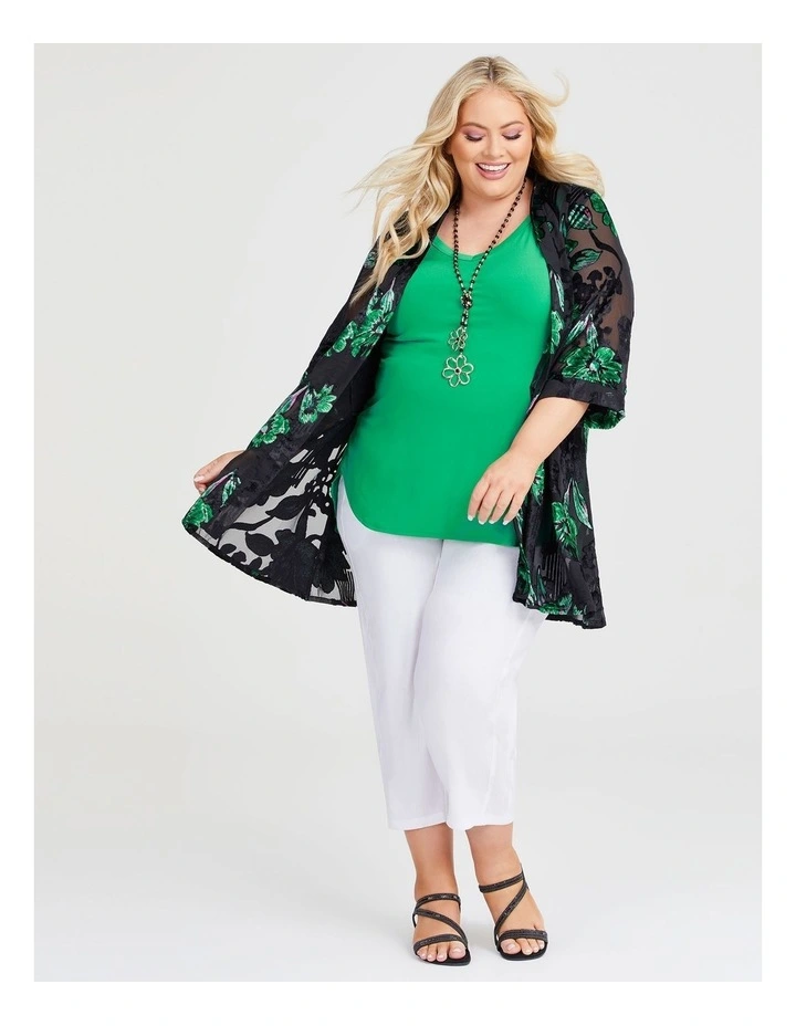 Floral Devore Cardigan in Print image 4