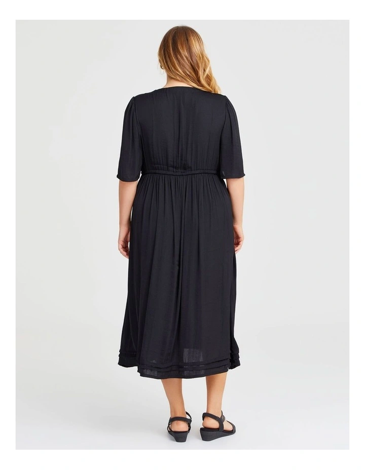 Satin Luxe Leilah Midi Dress in Black image 2