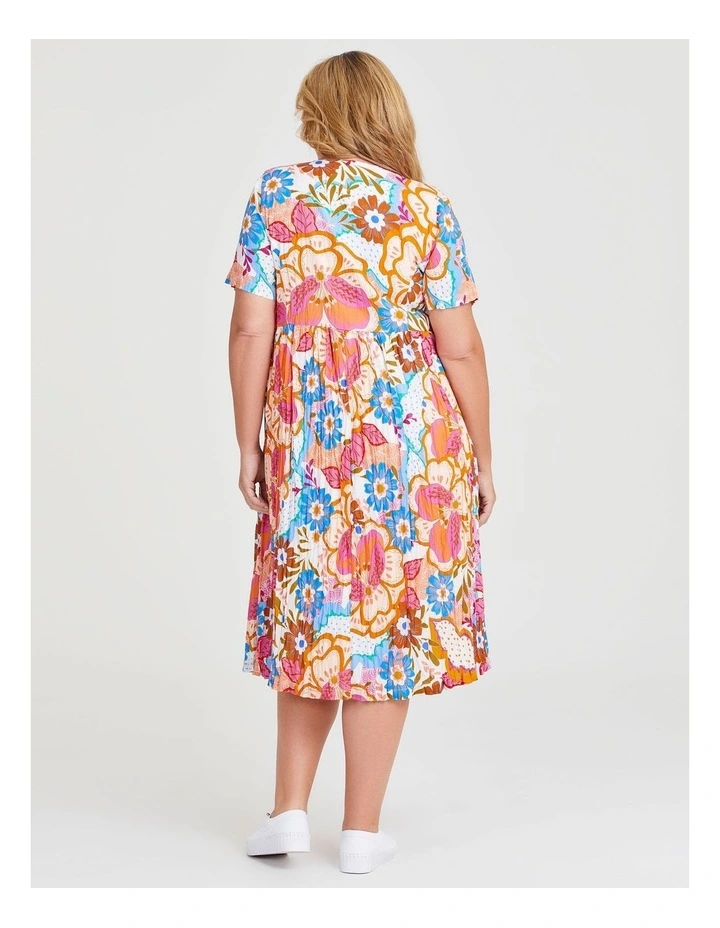 Cotton Pocket Midi Dress in Bloom Print image 2