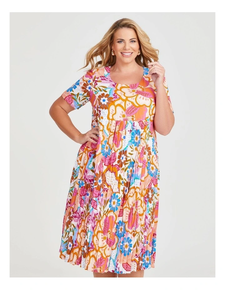 Cotton Pocket Midi Dress in Bloom Print image 4