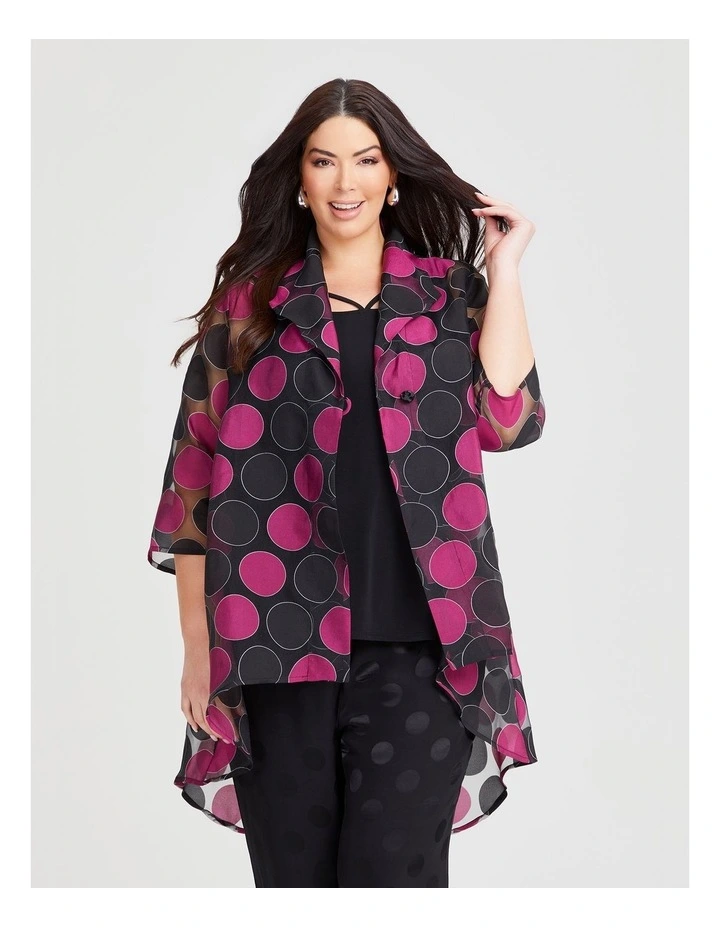 Spot Burnout Swing Jacket in Pink/Black Spot image 1