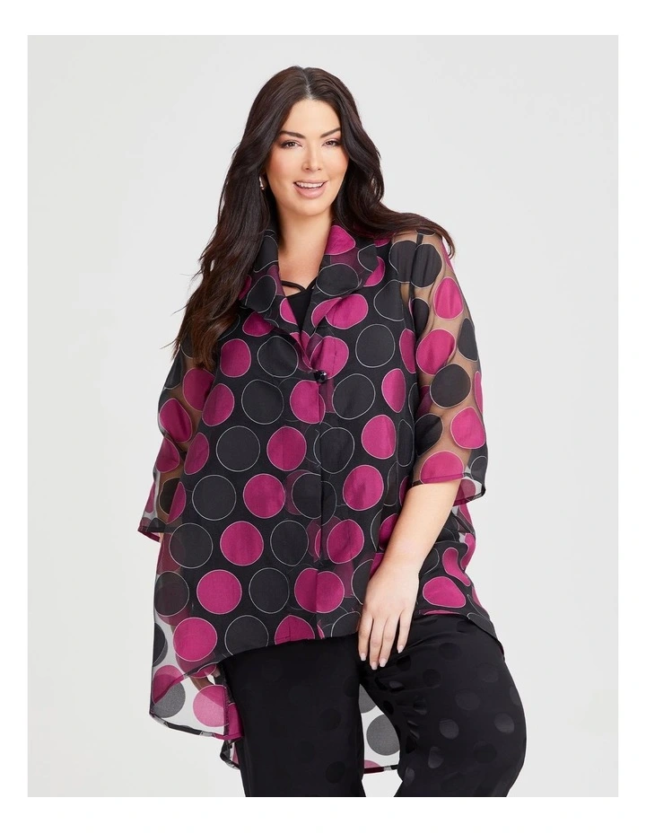 Spot Burnout Swing Jacket in Pink/Black Spot image 3