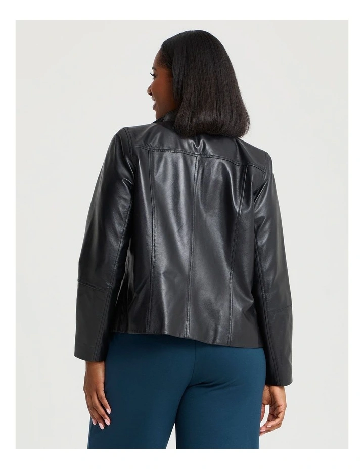 Leather Liza Jacket in Black image 2