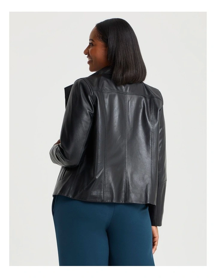 Leather Liza Jacket in Black image 3