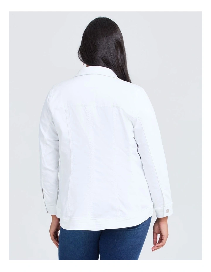 Coloured Best Fit Denim Jacket in White image 2