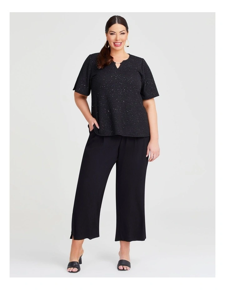 Alice Wide Leg Crinkle Pant in Black image 3