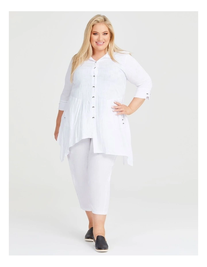 Self Check Swing Natural Shirt in White image 4