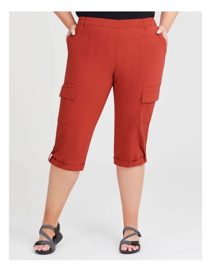 Castaway Cargo Crop Pant in Chilli image 1