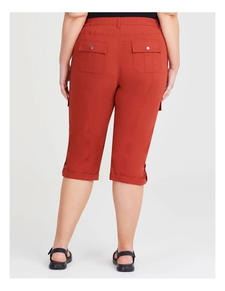 Castaway Cargo Crop Pant in Chilli image 2