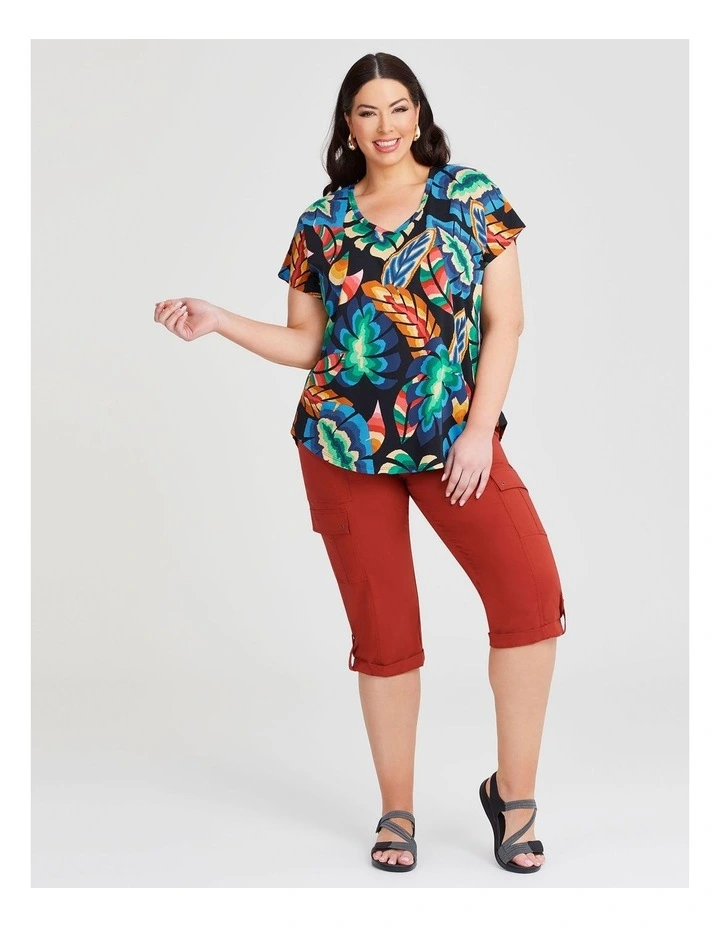 Castaway Cargo Crop Pant in Chilli image 3