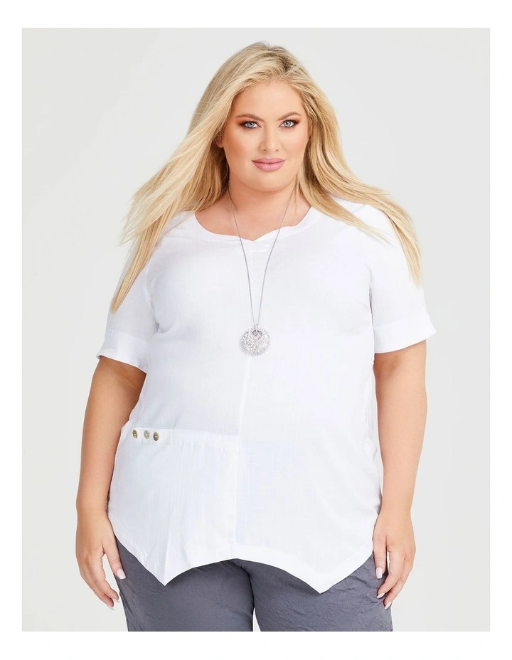 Natural Eve Spliced Top in White image 1