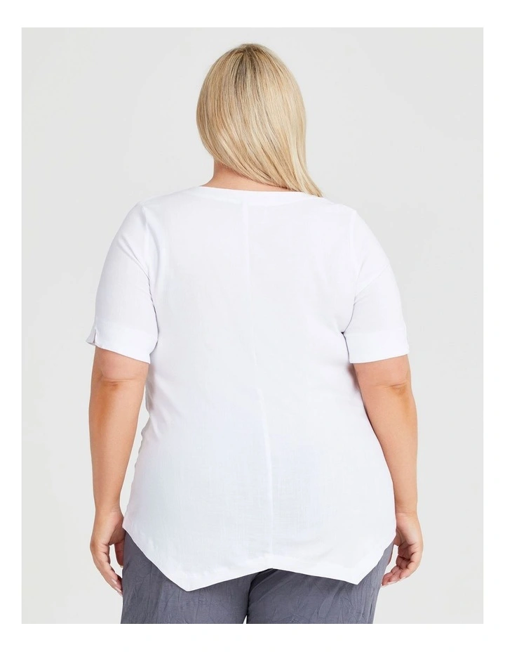 Natural Eve Spliced Top in White image 2