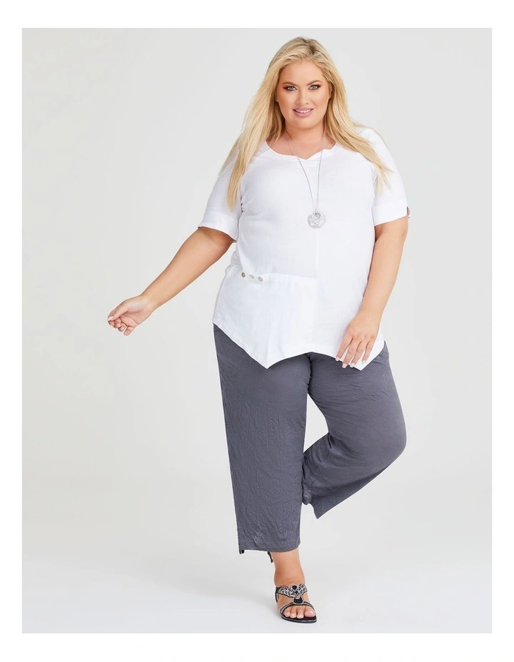 Natural Eve Spliced Top in White image 3