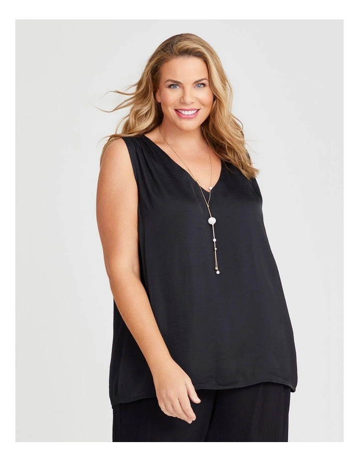 Lys Luxe Sleeveless Cami Top in Black image 1