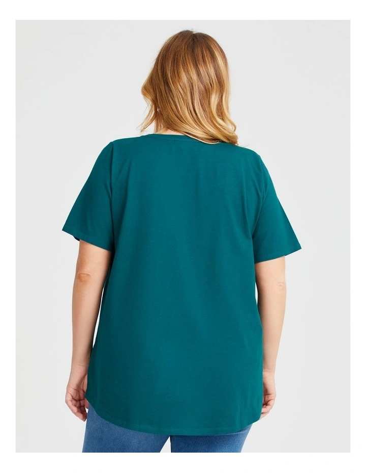 Taking Shape Australian Cotton V-neck T-shirt in Dark Atlantic | MYER