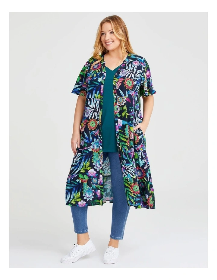 Taking Shape Australian Cotton V-neck T-shirt in Dark Atlantic | MYER