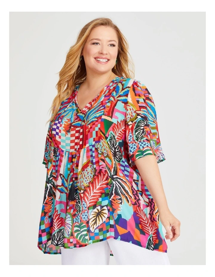 Natural Palmy Days Tunic in Print image 1