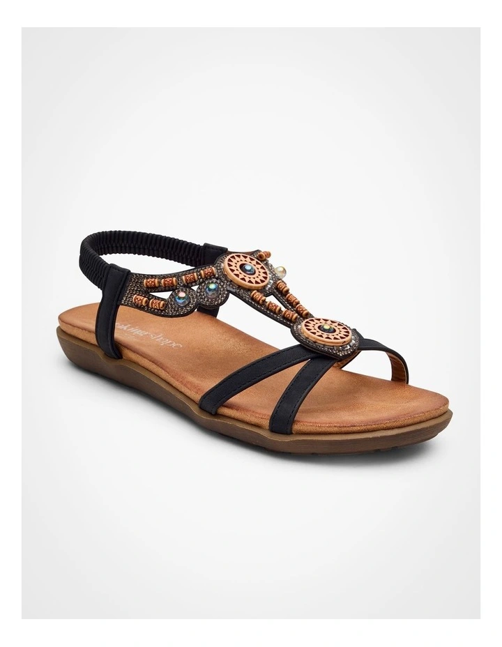 Beaded Bling Flex Sandal in Black image 2