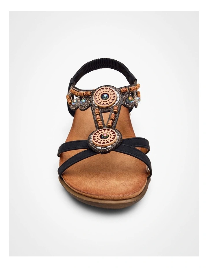 Beaded Bling Flex Sandal in Black image 3