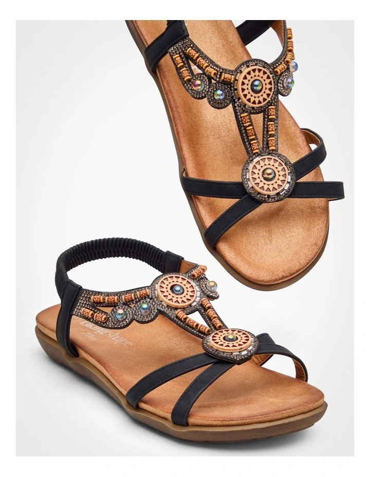 Beaded Bling Flex Sandal in Black image 5
