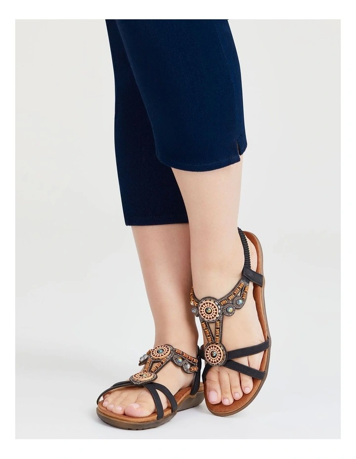 Beaded Bling Flex Sandal in Black image 6