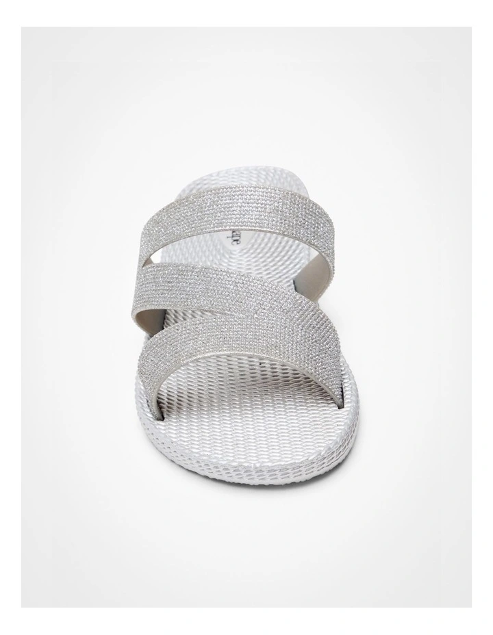 Bling Strappy Jelly Slide in Silver image 4