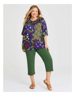 Expose Split Hem Crop Pant in Pine