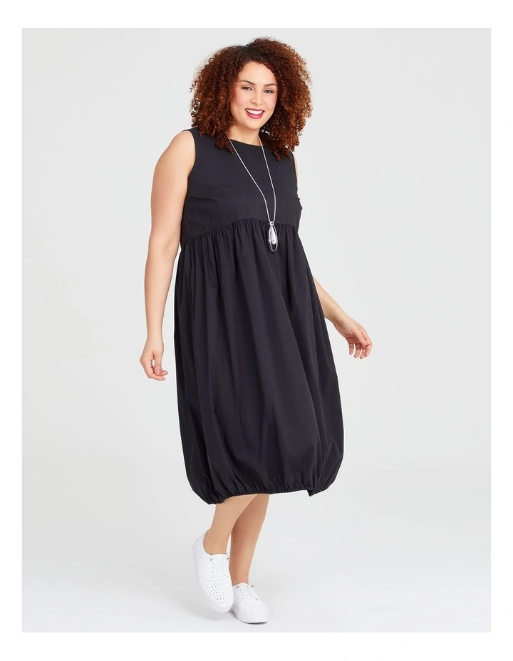 Deanne Cotton Dress in Black image 1