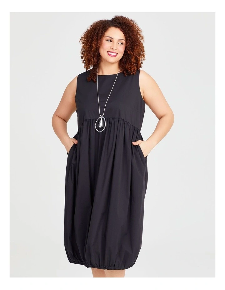 Deanne Cotton Dress in Black image 3
