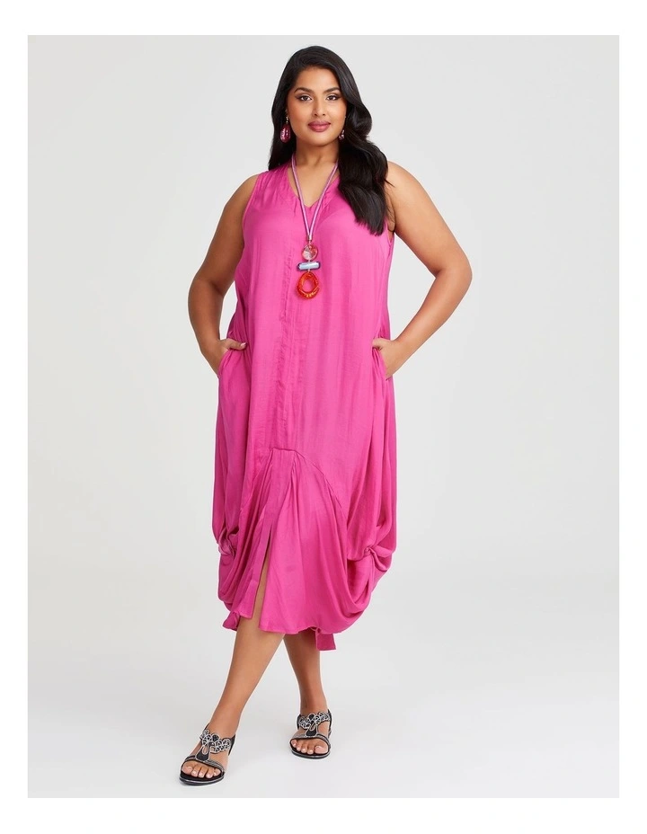 Luxe Alaro Dress in Hot Pink image 1