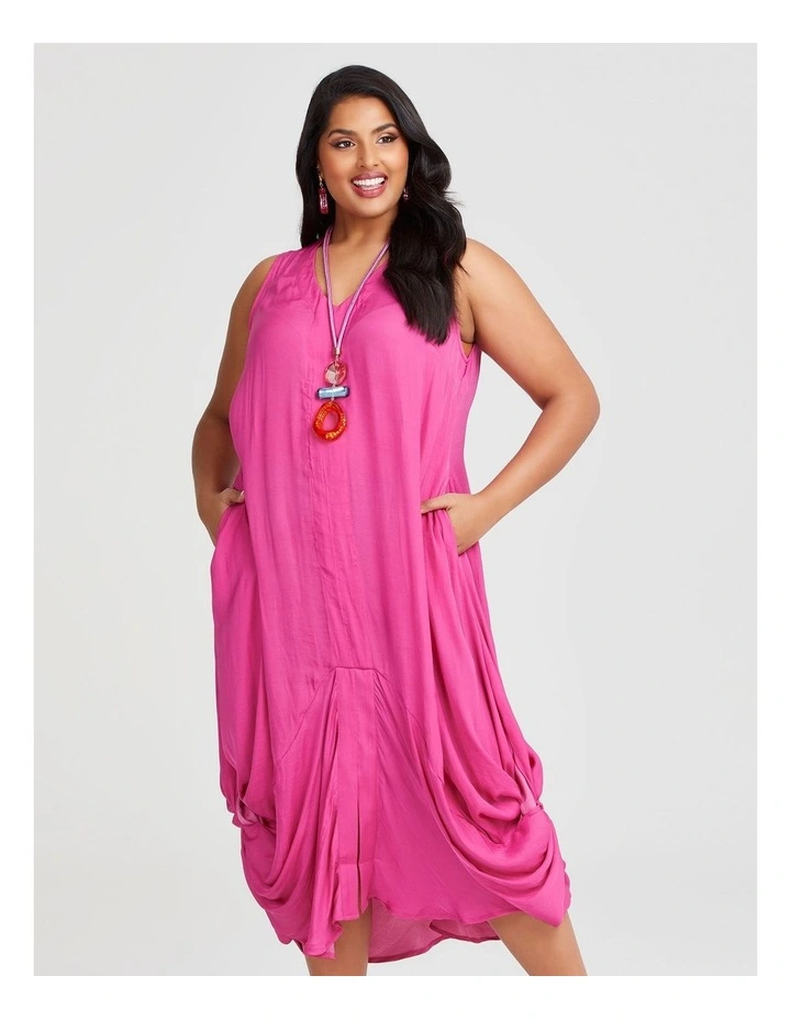 Luxe Alaro Dress in Hot Pink image 3