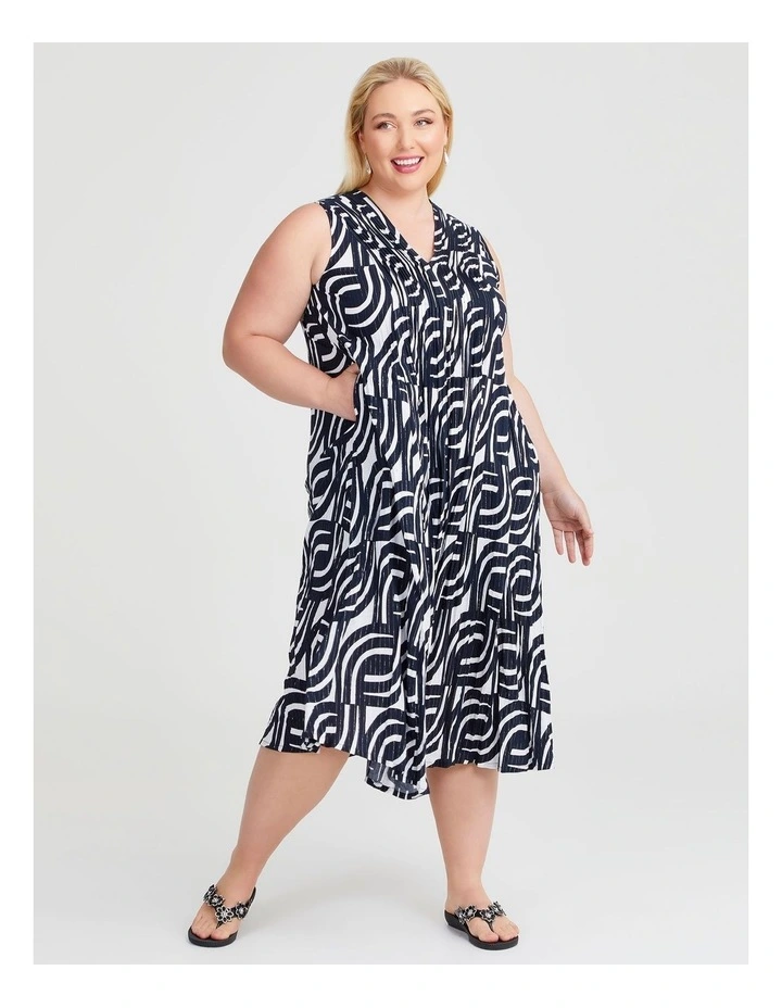Fiesta Sleeveless Midi Dress in Print image 1
