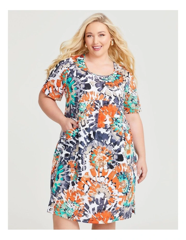 Linen Bamboo Pocket Dress in Print image 2