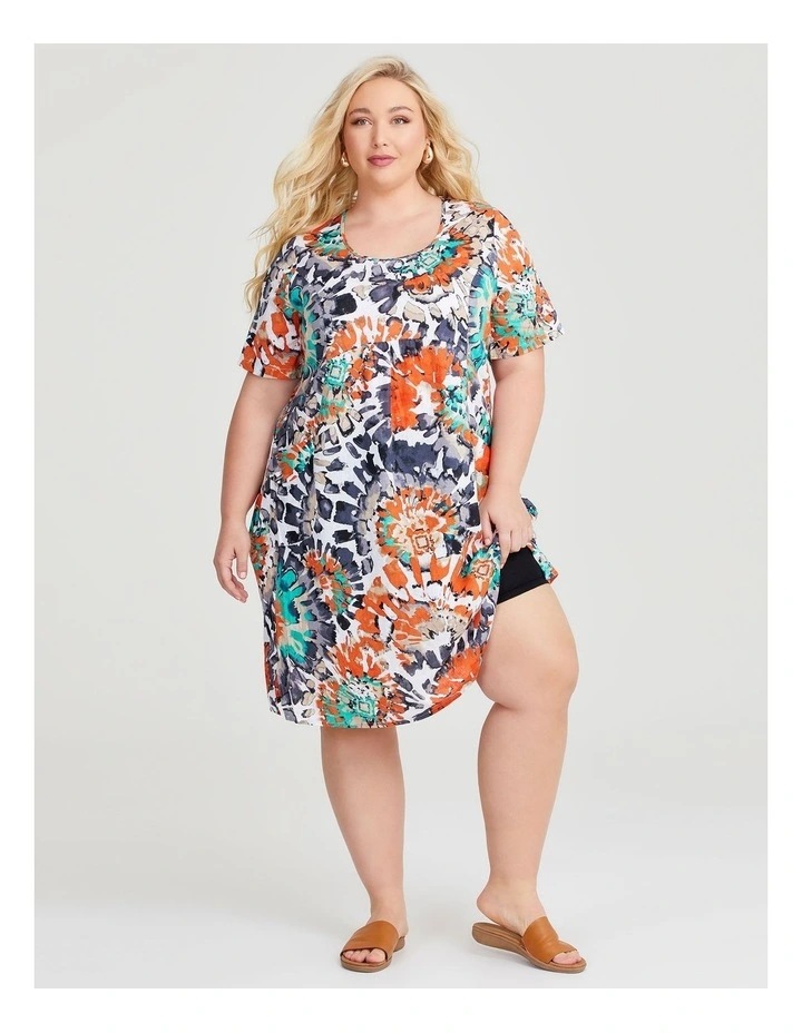 Linen Bamboo Pocket Dress in Print image 3