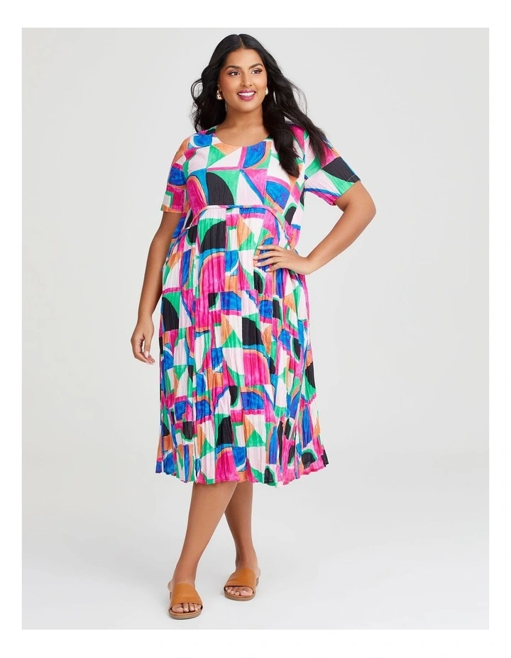 Cotton Gauze Favourite Dress in Geo Print image 1