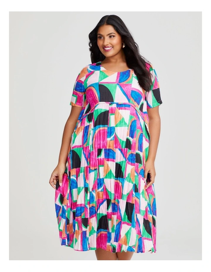 Cotton Gauze Favourite Dress in Geo Print image 3