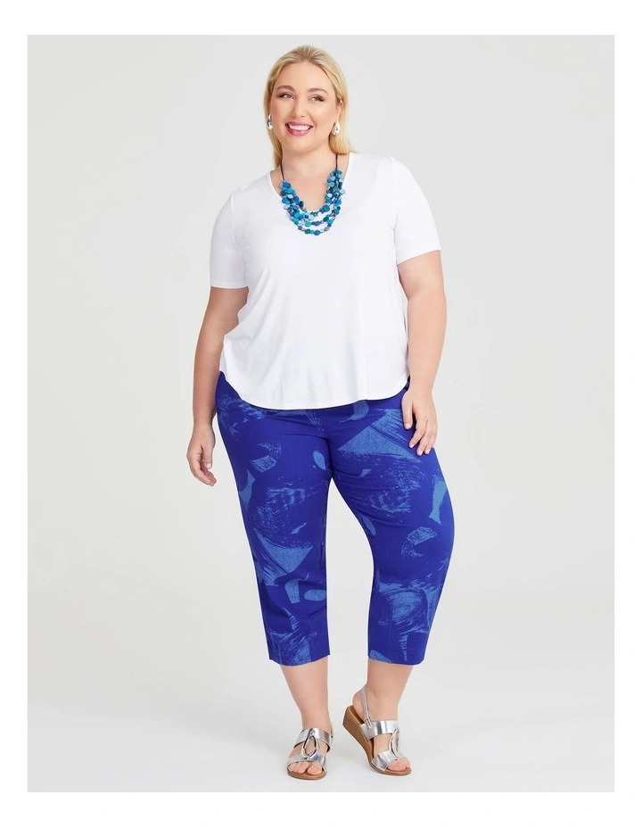 Natural Tropical Crop Pant in Print image 3