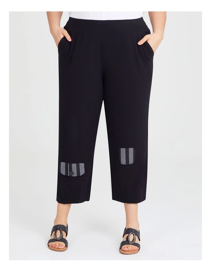 Lantern Natural Crop Pant in Black image 1