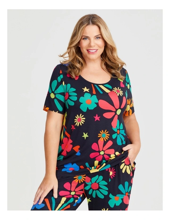 Bamboo Golden Summer Pyjama Top in Print image 1