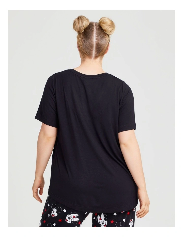 Mickey & Minnie Star Pyjama Top in Black image 2