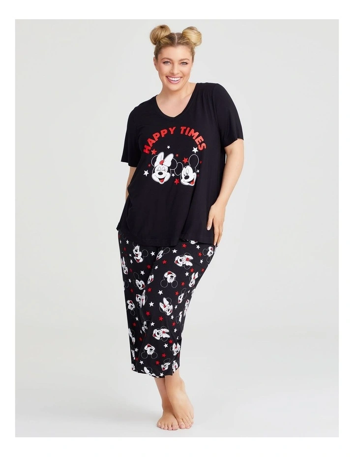 Mickey & Minnie Star Pyjama Top in Black image 3