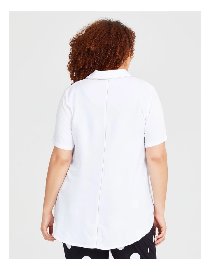 Bamboo Stitch Line Shirt in White image 2