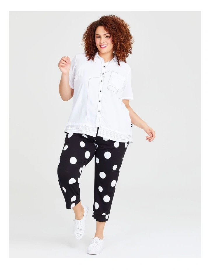 Bamboo Stitch Line Shirt in White image 4