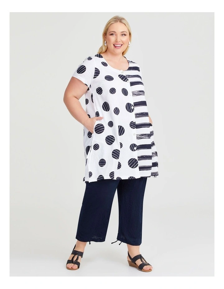 Peggy Linen Spot Stripe Shirt in Print/stripe image 3