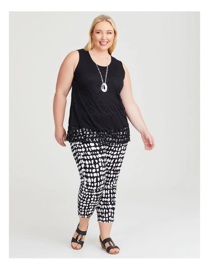 Crushed Lace Valletta Tank in Black image 3