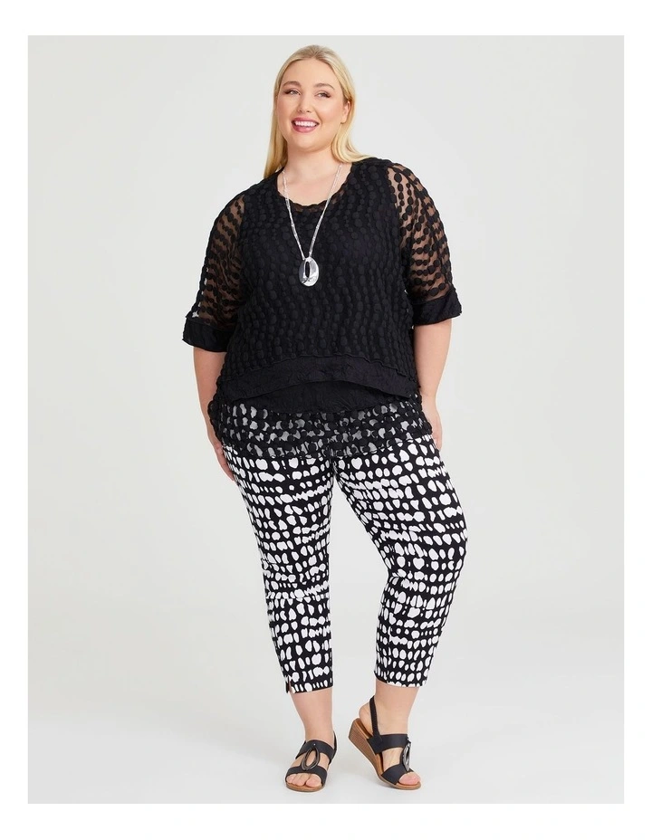 Crushed Lace Valletta Tank in Black image 4